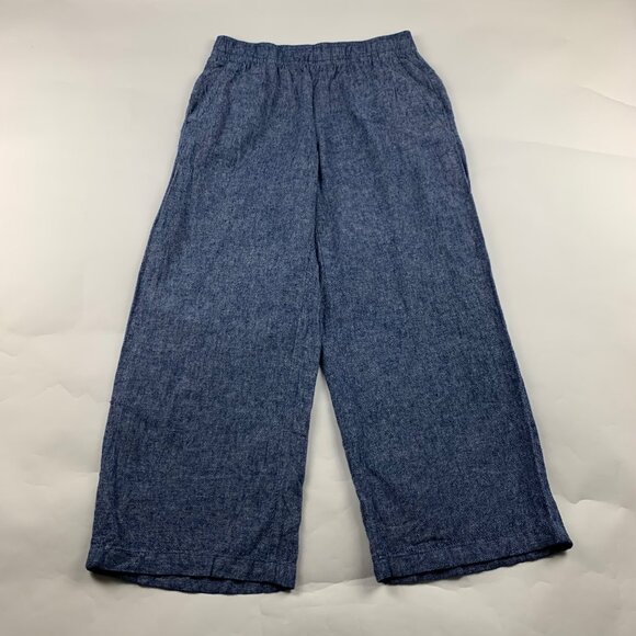 Old Navy Blue Chambray Linen Blend Wide Leg Lounge Pant S - Picture 1 of 8
